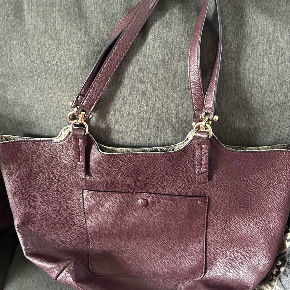 ThirdLove Purple Shoulder Bag with Structured Design and Double Straps